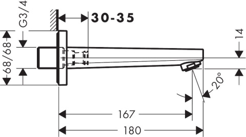 HANSGROHE Metropol Wylewka wannowa-32542000