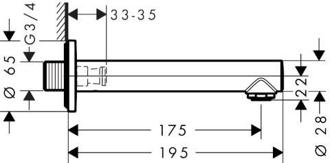 HANSGROHE Talis S Wylewka wannowa-72410000