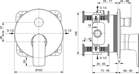 IDEALSTANDARD CONNECT AIR bateria wannowa podtynkowa-A7035