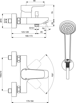 IDEALSTANDARD CERAPLAN III bateria nastryskowa stojąca-B0719