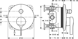 IDEALSTANDARD MELANGE bateria wannowa podtynkowa-A4720