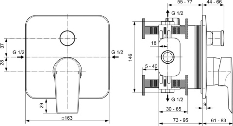 IDEALSTANDARD TESI bateria wannowa podtynkowa-A6586