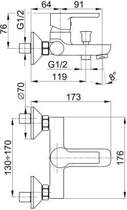 KFA SODALIT bateria wannowa-5544-010-00