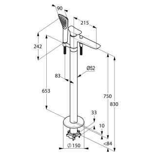 KLUDI AMBIENTA bateria wannowo-natryskowa DN 15-535900575