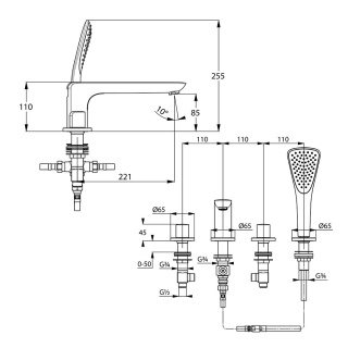 KLUDI AMEO bateria wannowo-natryskowa DN 15-414240530