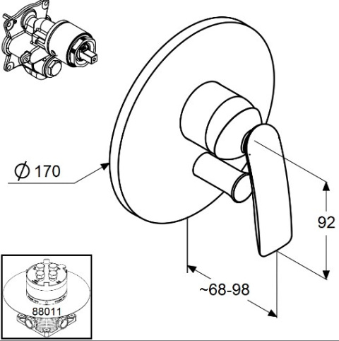 KLUDI BALANCE podtynkowa bateria wannowo-natryskowa-526500575