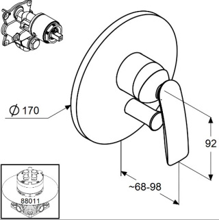 KLUDI BALANCE podtynkowa bateria wannowo-natryskowa-526509175