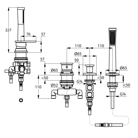 KLUDI E2 bateria wannowo-natryskowa DN 15-494260575