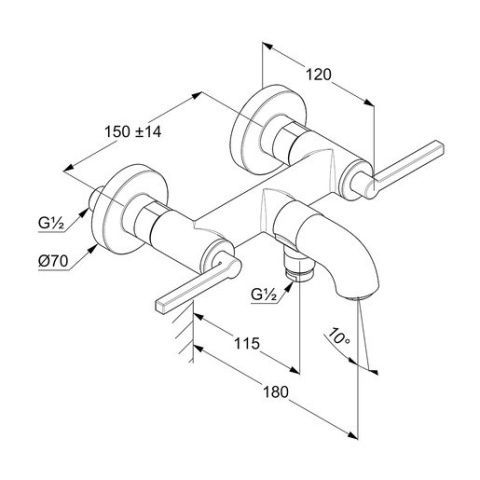 KLUDI NOVA FONTE bateria wannowo-natryskowa-205400515