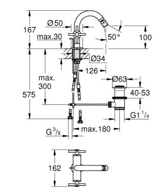 GROHE Atrio bateria bidetowa, DN 15 Rozmiar M-24027AL3