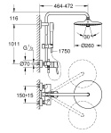 GROHE Euphoria Concetto System 260 system prysznicowy z jednouchwytową baterią ścienną-23061002