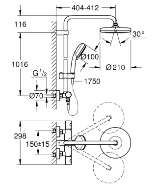 GROHE Tempesta Cosmopolitan System 210 system prysznicowy-27922001