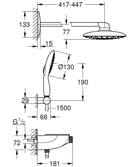 GROHE Rainshower System SmartControl Mono 360 zestaw prysznicowy-26446LS0