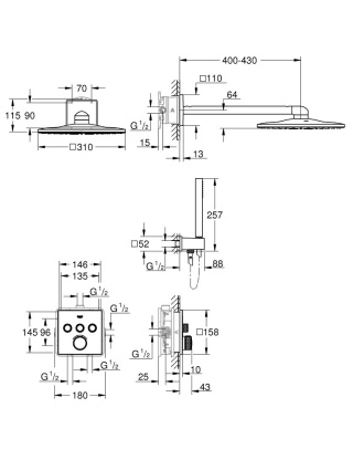 GROHE Grohtherm SmartControl zestaw prysznicowy-34706000