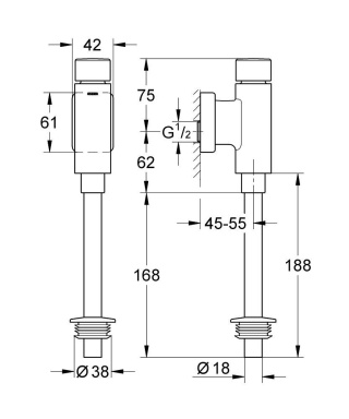 GROHE Rondo zawór spłukujący do pisuaru-37345000