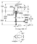 GROHE Wave bateria bidetowa, DN 15 Rozmiar S-32288001