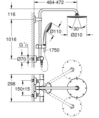 GROHE Vitalio Joy System 210 system prysznicowy-27965000