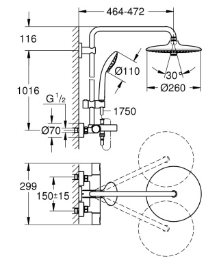 GROHE Vitalio Joy System 260 system prysznicowy-27860001