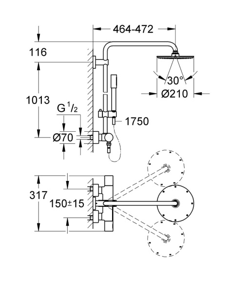 GROHE Rainshower System 210 system prysznicowy-27032001