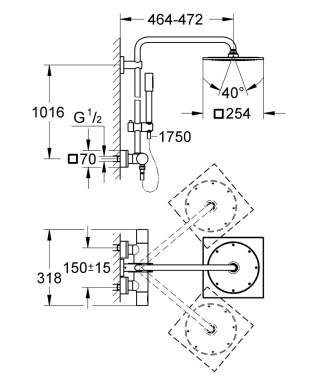 GROHE Rainshower F-series System 10″ system prysznicowy-27569000