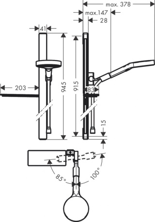 HANSGROHE Rainfinity Zestaw prysznicowy 130-27671000