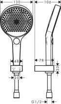 HANSGROHE Rainfinity Zestaw prysznicowy punktowy 130 3jet z wężem 160cm-26851000