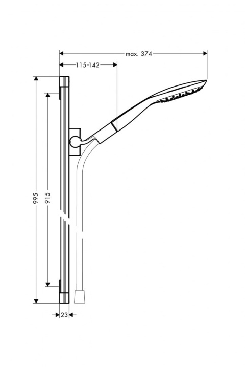 HANSGROHE PuraVida Zestaw prysznicowy z drążkiem 90 cm-27853000