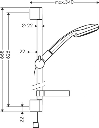 HANSGROHE Croma 100 Zestaw prysznicowy Mono EcoSmart-27742000