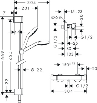 HANSGROHE Croma Select S Zestaw prysznicowy Vario-27013400