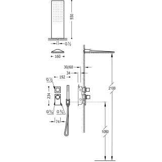 TRES BLOCK SYSTEM Zestaw natryskowy-20625202