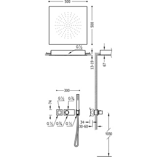 TRES BLOCK SYSTEM Zestaw natryskowy-20725208