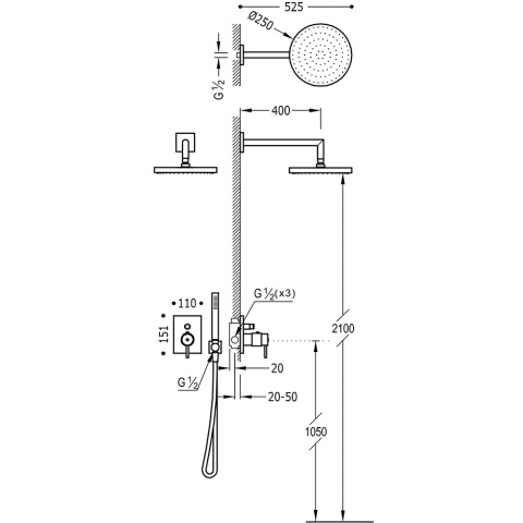 TRES TRESMOSTATIC Zestaw natryskowy-09096020