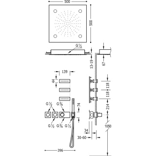 TRES BLOCK SYSTEM Zestaw natryskowy-20735304