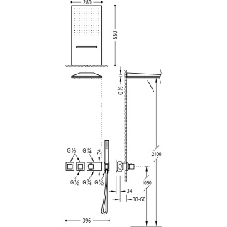 TRES BLOCK SYSTEM Zestaw natryskowy-20725302