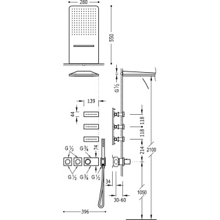 TRES BLOCK SYSTEM Zestaw natryskowy-20735401