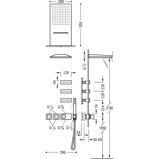 TRES BLOCK SYSTEM Zestaw natryskowy-20725401