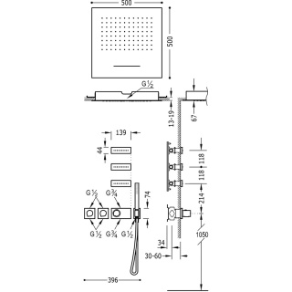 TRES BLOCK SYSTEM Zestaw natryskowy-20735402