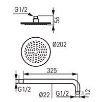 FERRO Zestaw natryskowy Rotondo 8”-NPT01