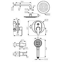 FERRO Algeo Set Kompletny zestaw podtynkowy-BAG7P-SET1-S