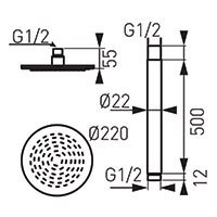 FERRO Zestaw natryskowy Rotondo 9”-NPT02