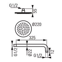 FERRO Zestaw natryskowy Rotondo 9”-NPT03