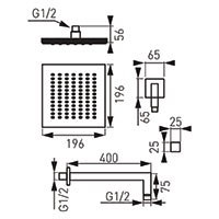 FERRO Zestaw natryskowy Quadro 8”-NPT04