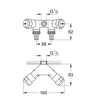 GROHE WAS® PODWÓJNY ZAWÓR ″EINFACH″ 1/2″-41020000