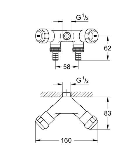 GROHE WAS® PODWÓJNY ZAWÓR ″EINFACH″ 1/2″-41020000