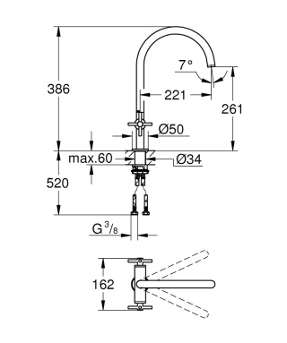 GROHE Atrio Dwuuchwytowa bateria zlewozmywakowa-30362DC0