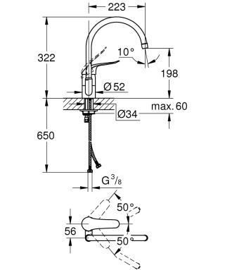 GROHE EUROECO SPECIAL jednouchwytowa bateria zlewozmywakowa-32786000