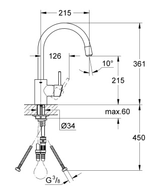 GROHE Concetto Jednouchwytowa bateria zlewozmywakowa-32663DC1