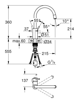 GROHE Concetto Jednouchwytowa bateria zlewozmywakowa-32663DC3