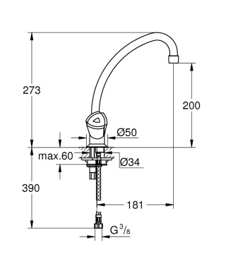 GROHE COSTA TREND Jednouchwytowa bateria zlewozmywakowa-31072000