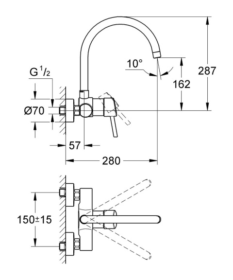 GROHE Concetto Jednouchwytowa bateria zlewozmywakowa-32667001